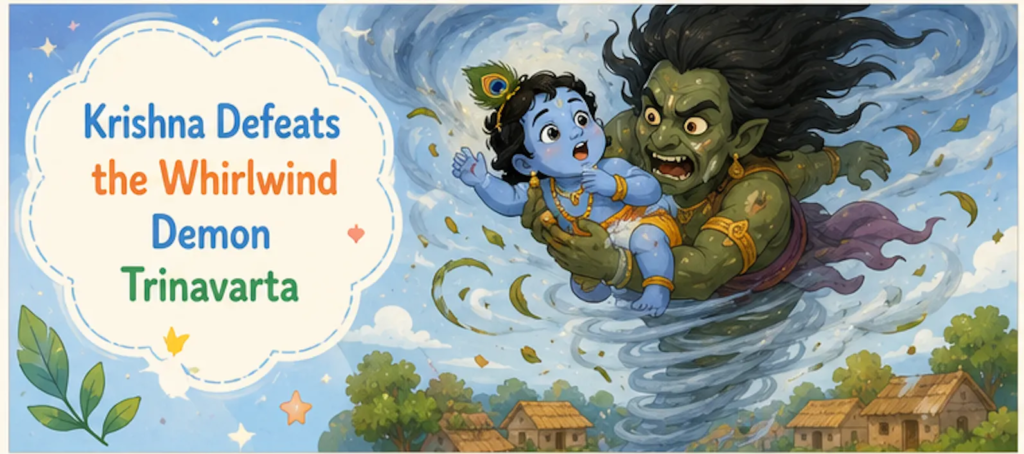 Krishna Defeats the Whirlwind Demon Trinavarta