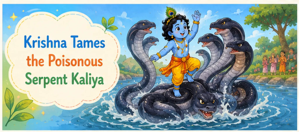 Krishna Tames the Poisonous Serpent Kaliya