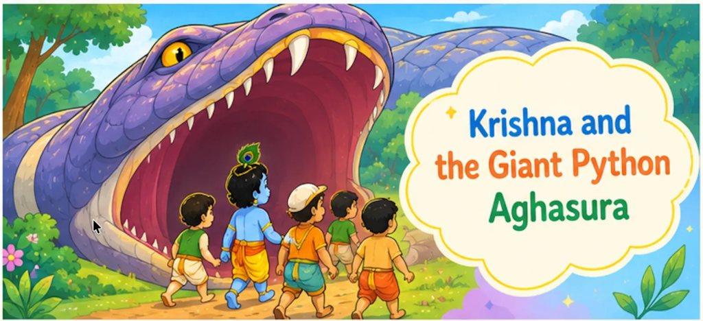 Krishna and the Giant Python Aghasura