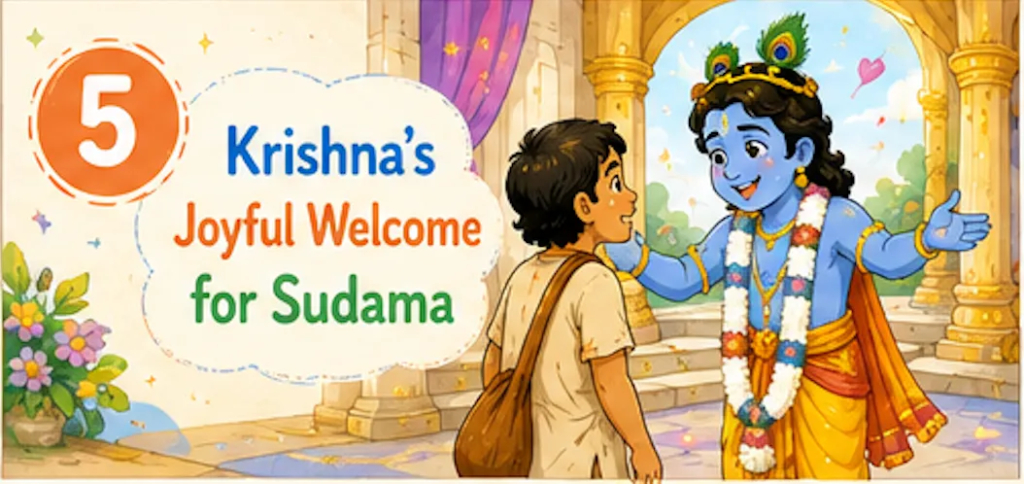 Krishna's Joyful Welcome for Sudama
