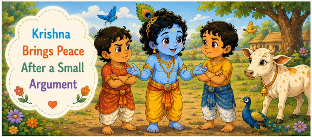 Krishna Brings Peace After a Small Argument- Little Krishna Story in English for Kids 