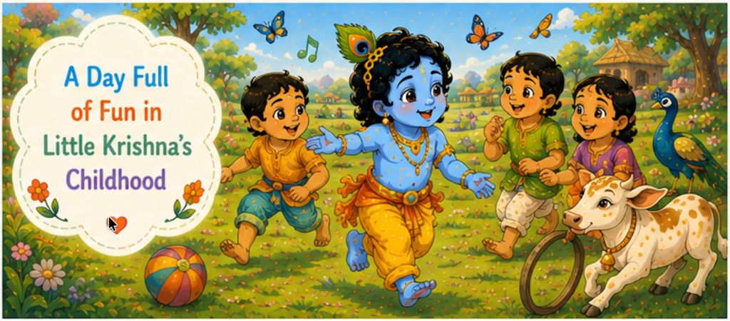A Day Full of Fun in Little Krishna's Childhood- Little Krishna Story in English for Kids 
