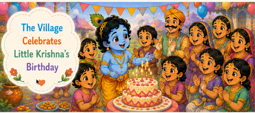 The Village Celebrates Little Krishna's Birthday- Little Krishna Story in English for Kids 