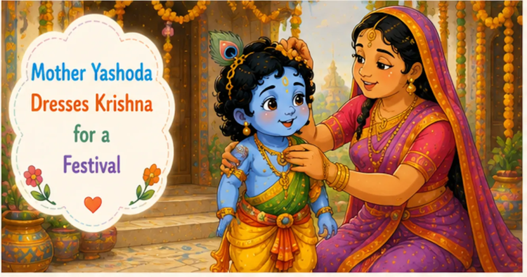  Mother Yashoda Dresses Krishna for a Festival - Little Krishna Story in English for Kids 
