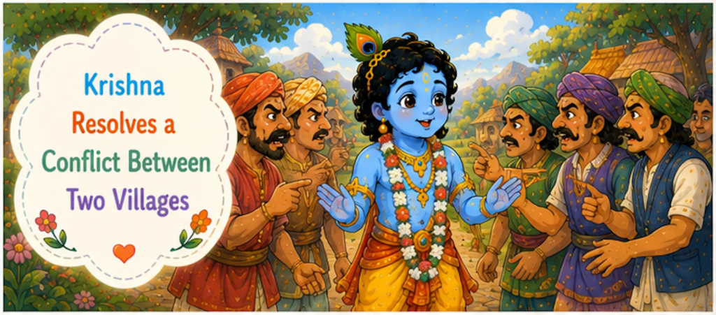 Krishna Resolves a Conflict Between Two Villages -Lord Krishna Story in English