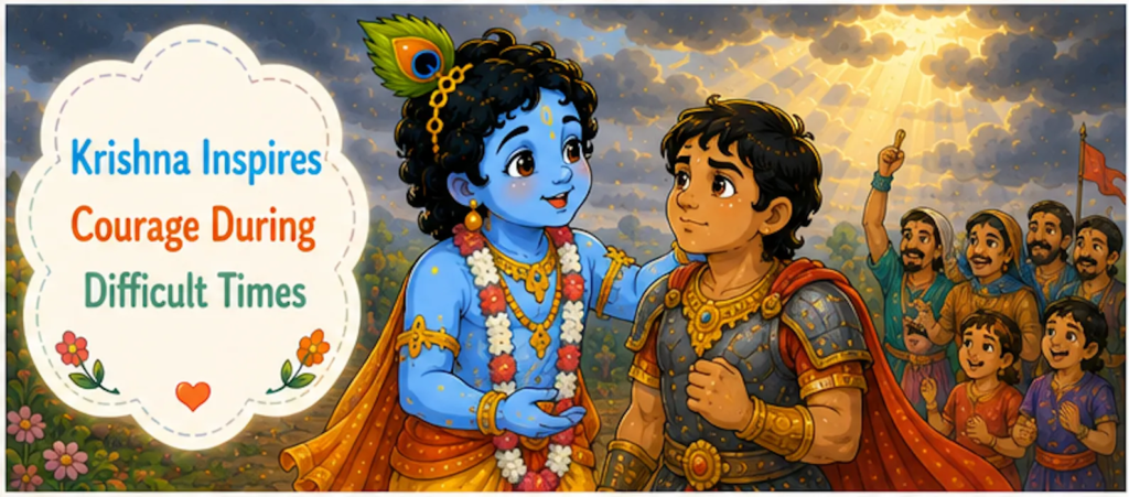 Krishna Inspires Courage During Difficult Times -Lord Krishna Story in English