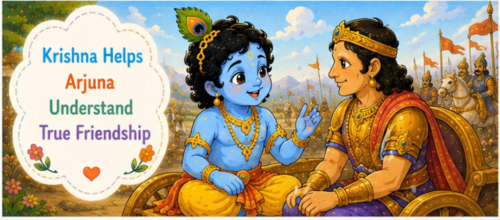 Krishna Helps Arjuna Understand True Friendship -Lord Krishna Story in English