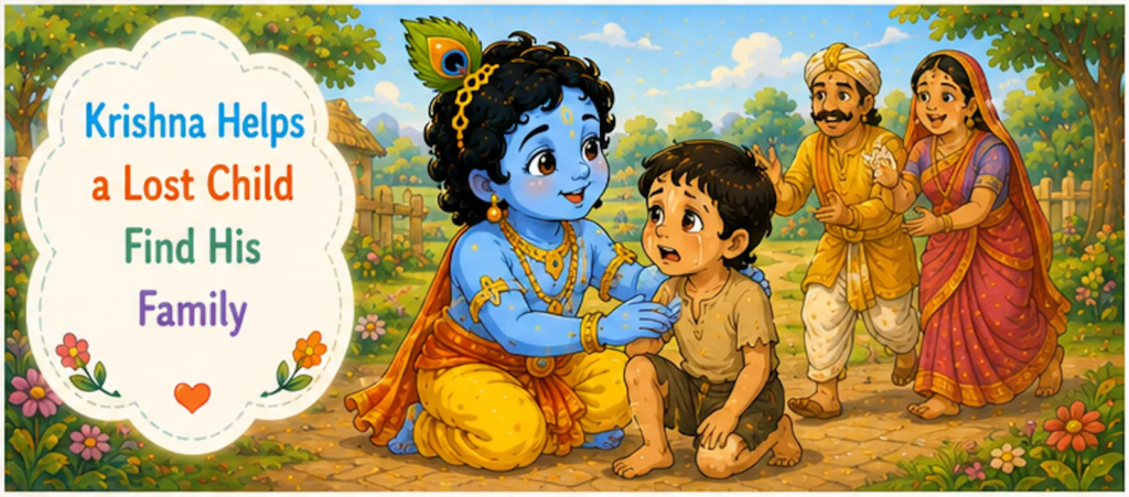 Krishna Helps a Lost Child Find His Family - Lord Krishna Story in English