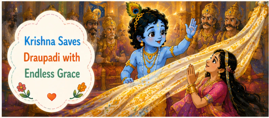 Krishna Saves Draupadi with Endless Grace - Lord Krishna Story in English