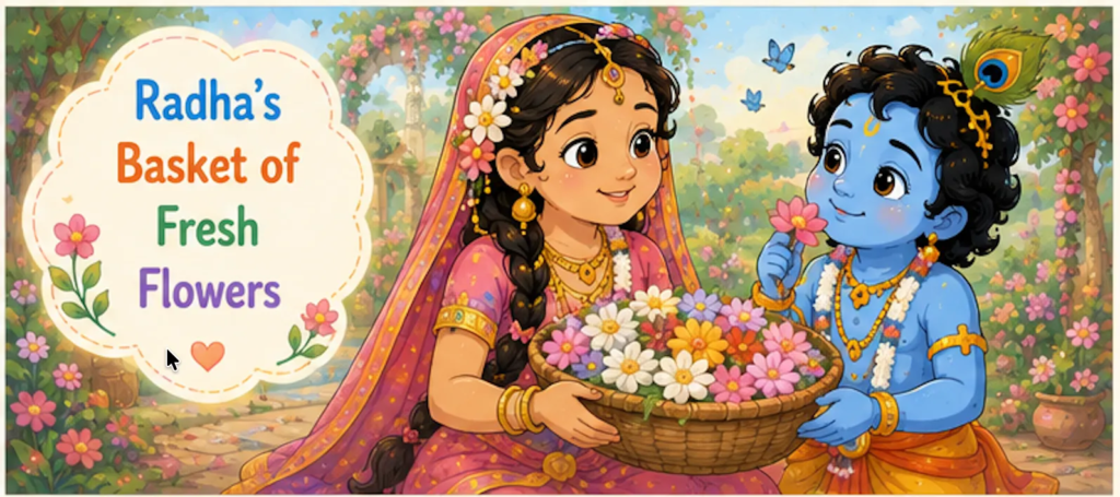Radha's Basket of Fresh Flowers