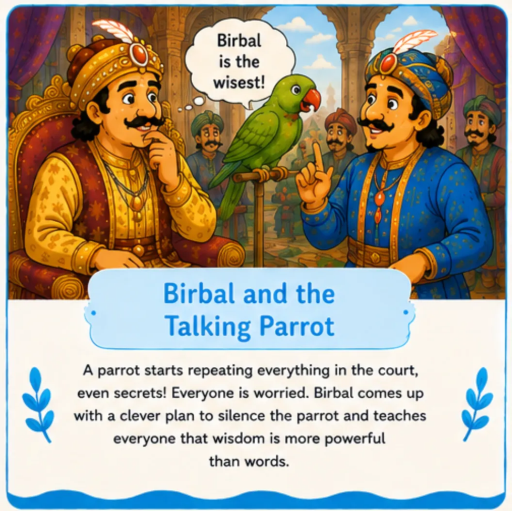 Birbal and the Talking Parrot - Akbar Birbal Funny Stories for Kids