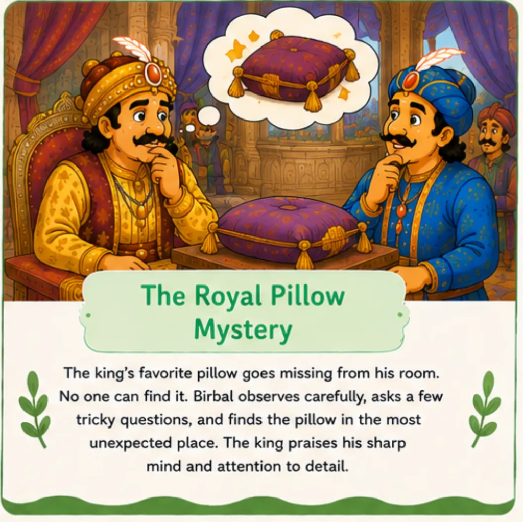 The Royal Pillow Mystery - Akbar Birbal Funny Stories for Kids