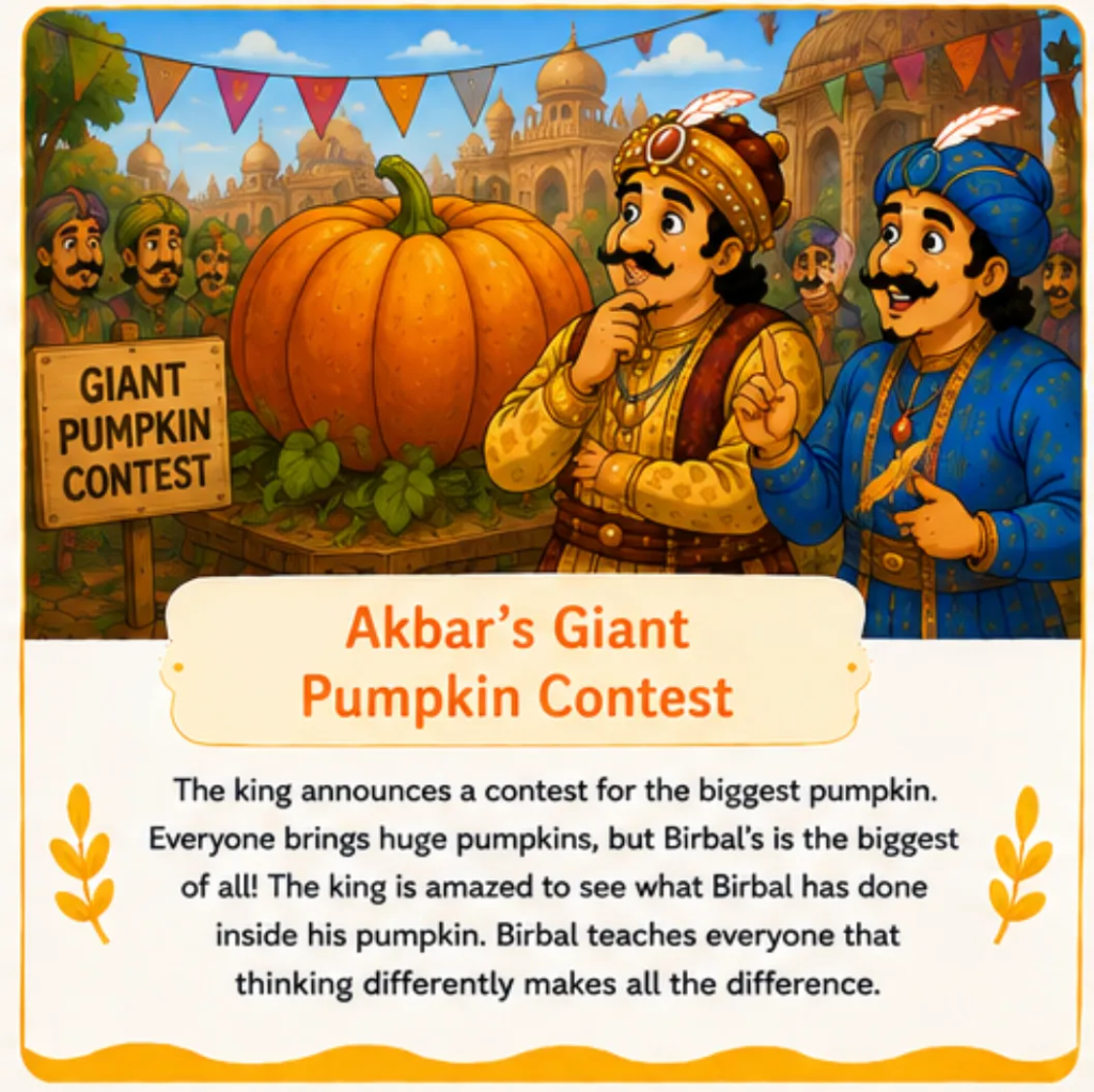 Akbar's Giant Pumpkin Contest - Akbar Birbal Funny Stories for Kids