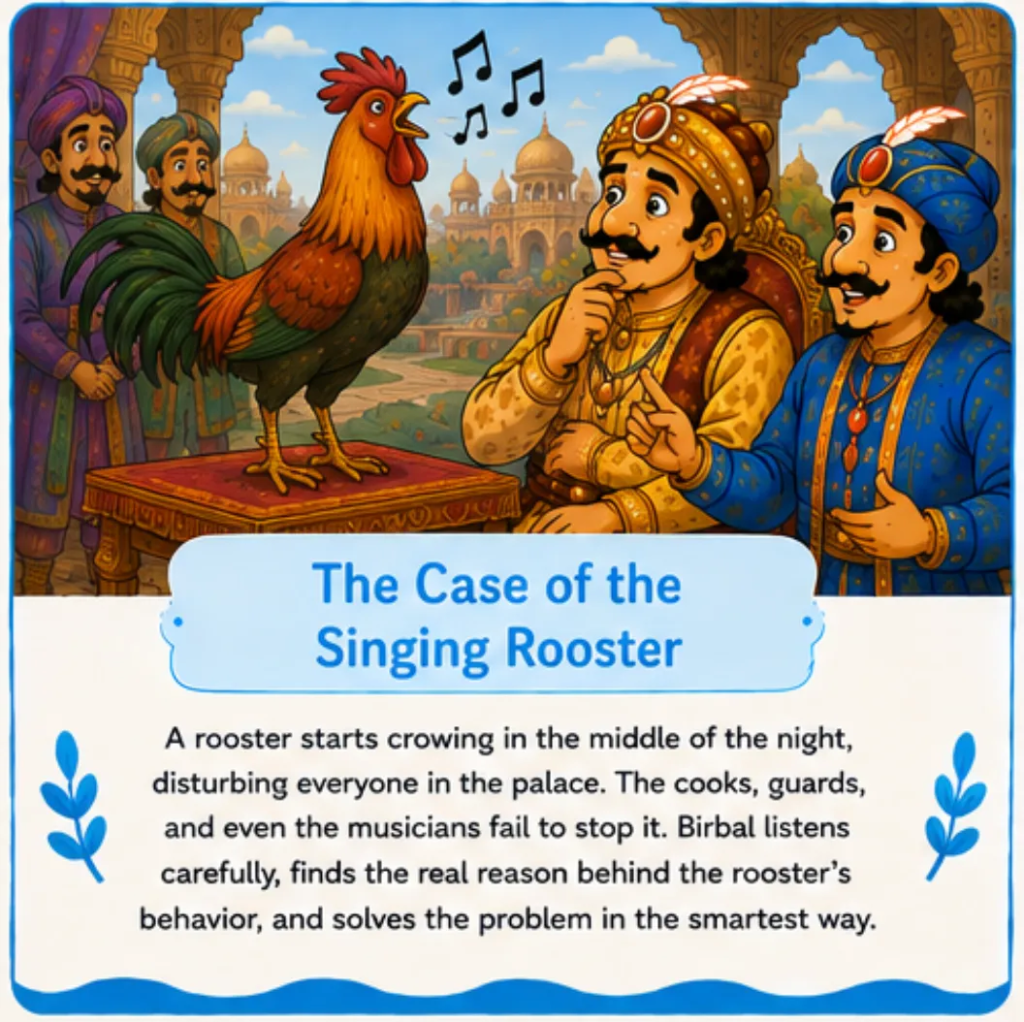 The Case of the Singing Rooster - Akbar Birbal Funny Stories for Kids