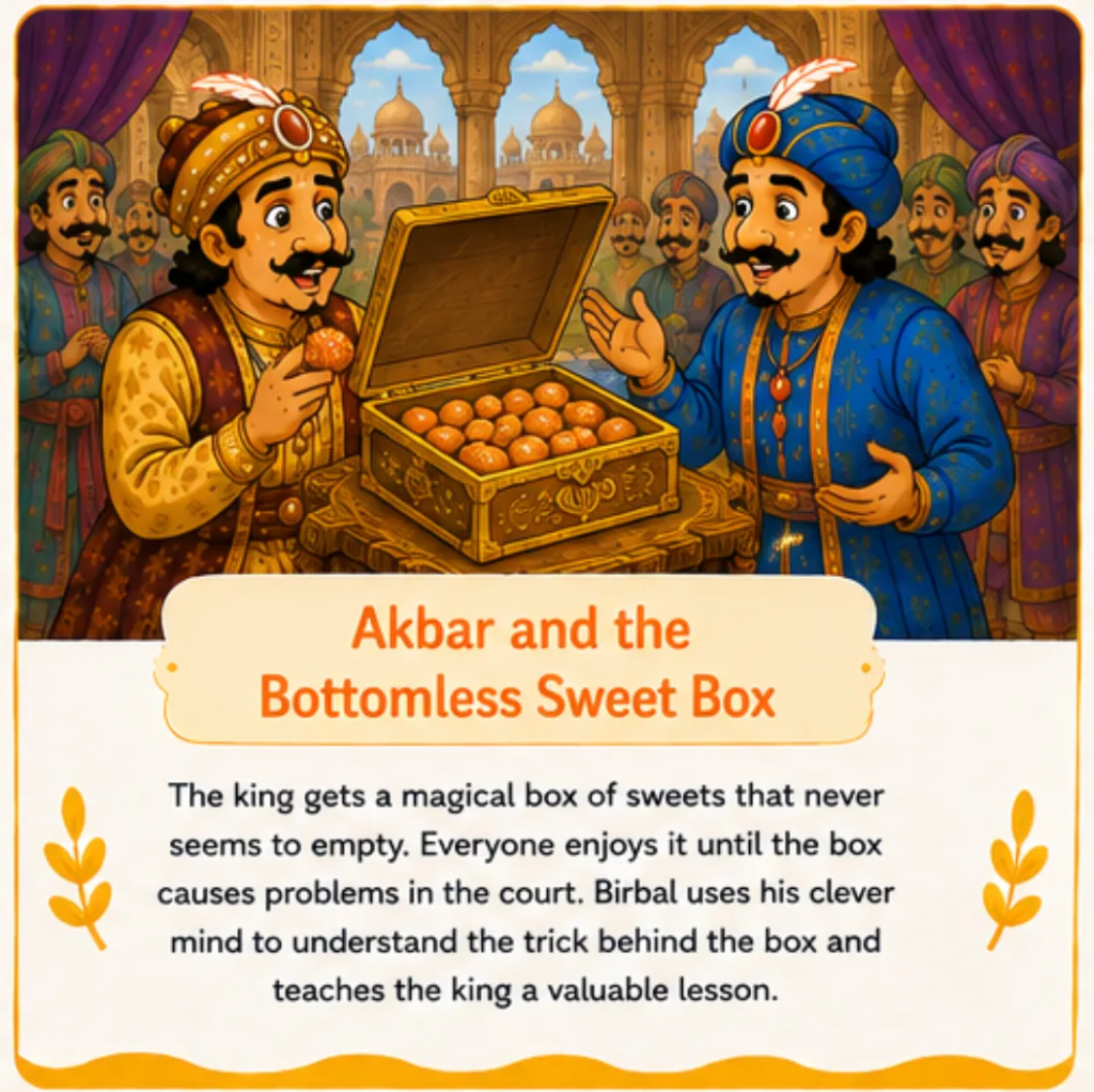 Akbar and the Bottomless Sweet Box - Akbar Birbal Funny Stories for Kids