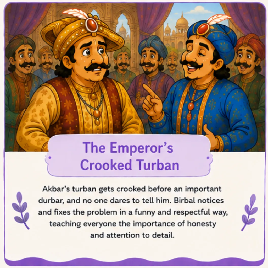 The Emperor's Crooked Turban - Akbar Birbal Funny Stories for Kids