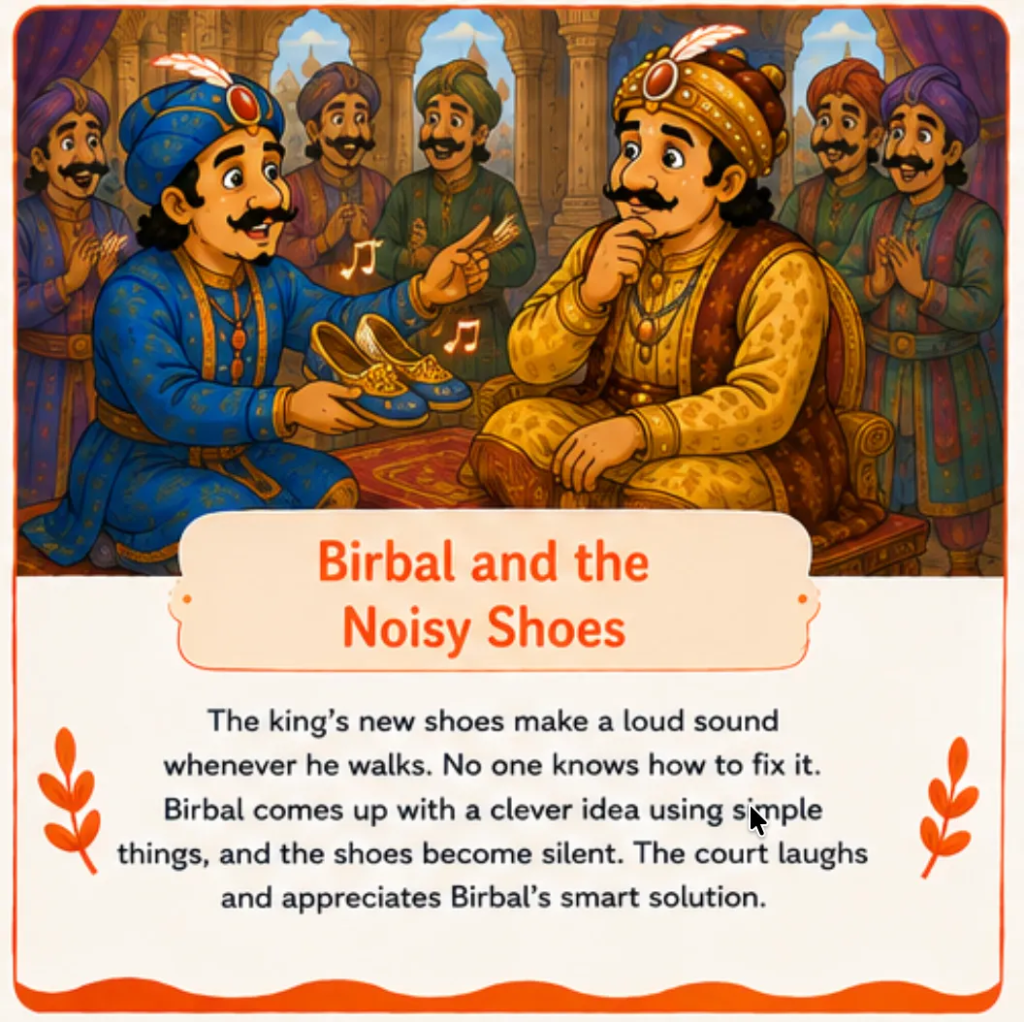 Birbal and the Noisy Shoes - Akbar Birbal Funny Stories for Kids