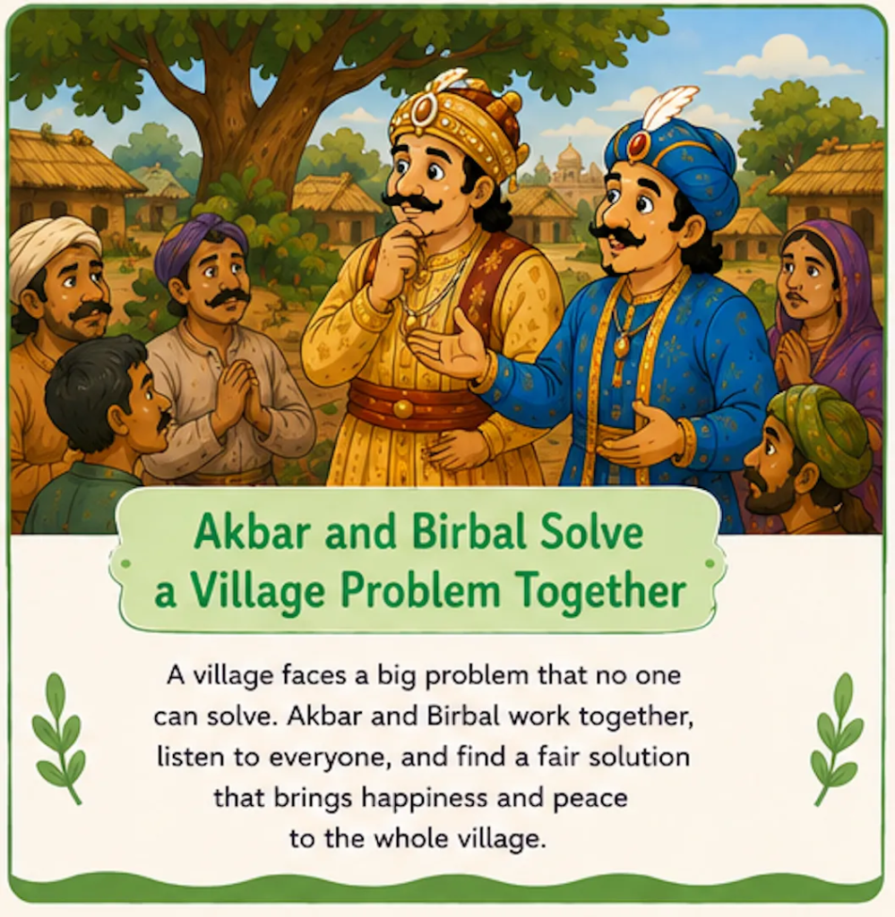Akbar and Birbal Solve a Village Problem Together - Akbar and Birbal Friendship Story for Kids
