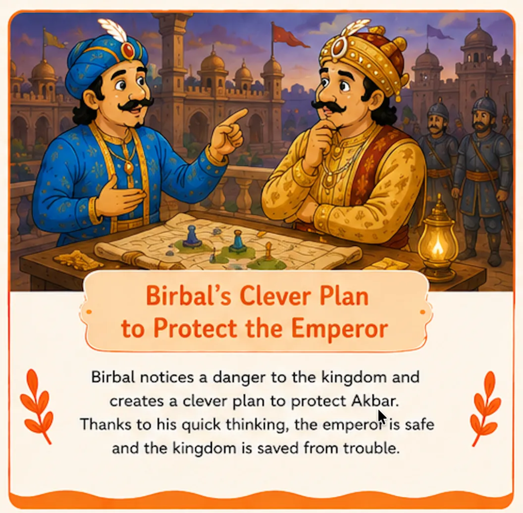 Birbal's Clever Plan to Protect the Emperor - Akbar and Birbal Friendship Story for Kids