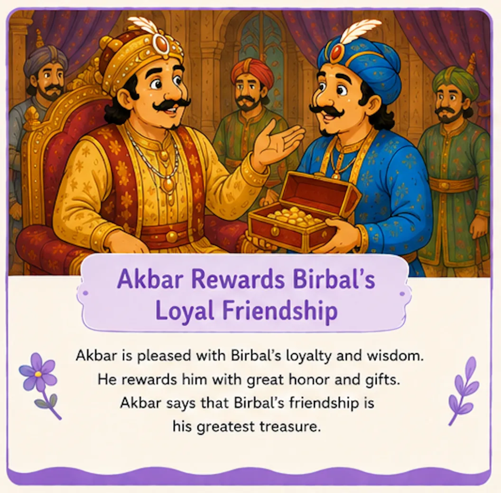 Akbar Rewards Birbal's Loyal Friendship - Akbar and Birbal Friendship Story for Kids