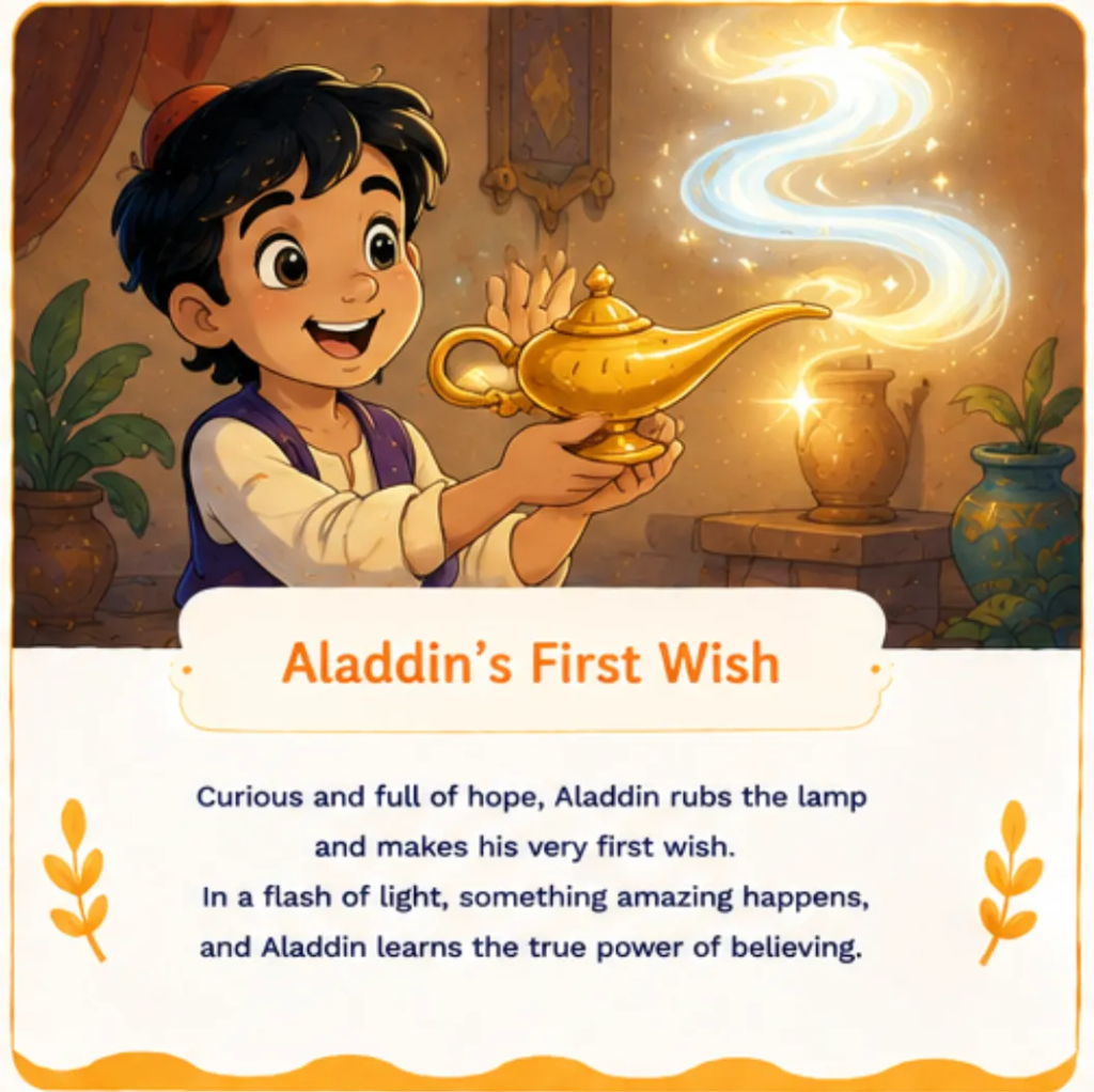 Aladdin’s First Wish - Aladdin Bedtime Story for Children