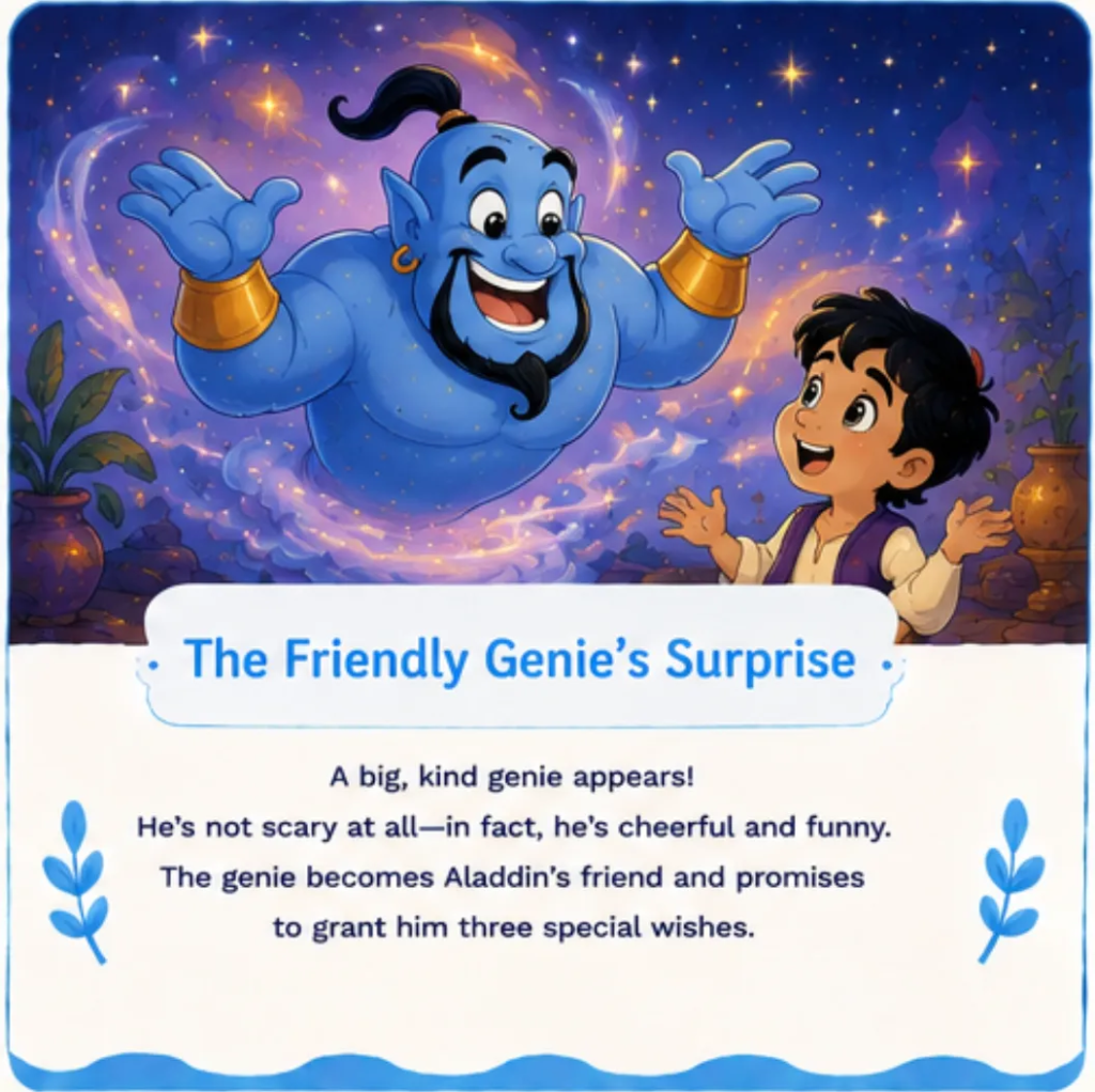 The Friendly Genie’s Surprise - Aladdin Bedtime Story for Children