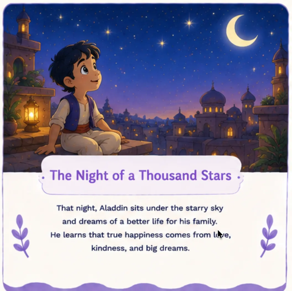 The Night of a Thousand Stars - Aladdin Bedtime Story for Children