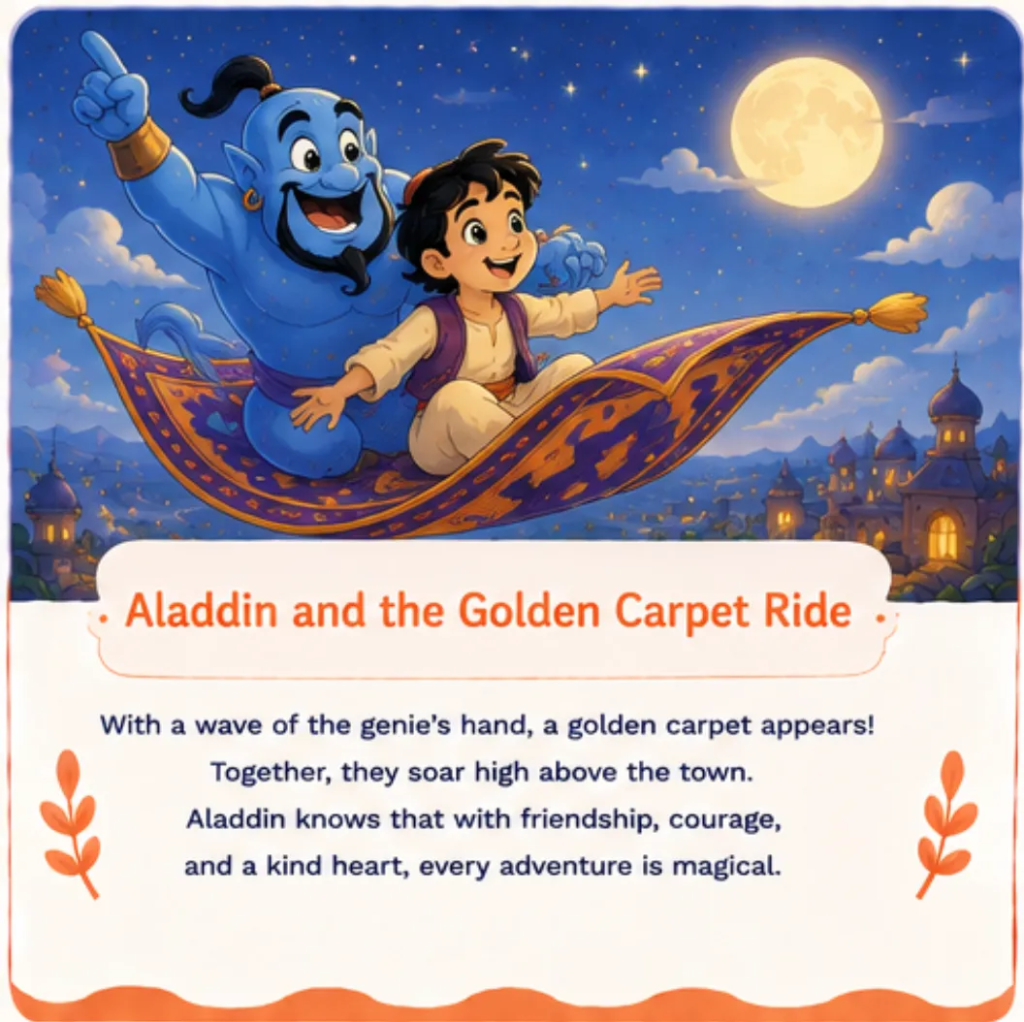 Aladdin and the Golden Carpet Ride - Aladdin Bedtime Story for Children