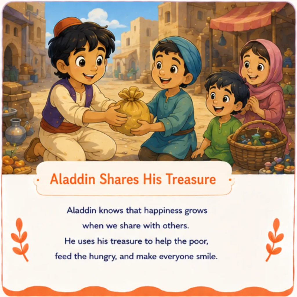 Aladdin Shares His Treasure - Aladdin Bedtime Story for Children