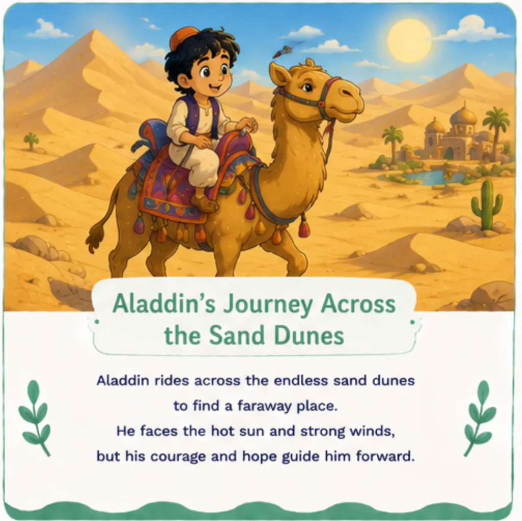 Aladdin’s Journey Across the Sand Dunes - Aladdin Bedtime Story for Children