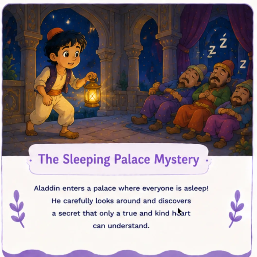 The Sleeping Palace Mystery - Aladdin Bedtime Story for Children