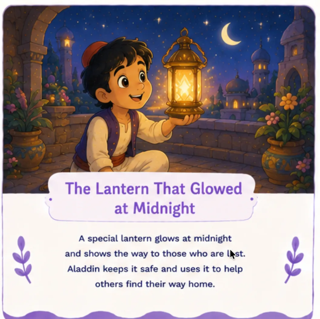 The Lantern That Glowed at Midnight - Aladdin Bedtime Story for Children