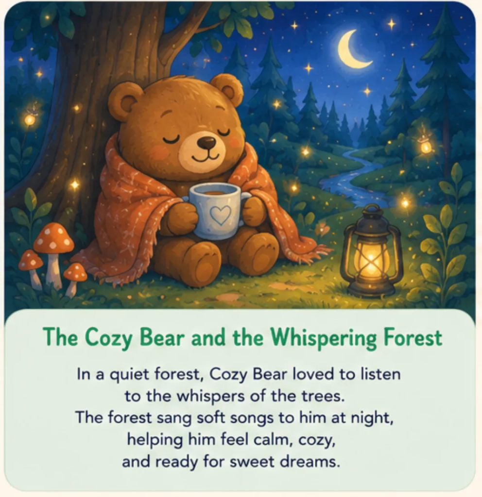The Cozy Bear and the Whispering Forest - Calming Bedtime Stories for Kids
