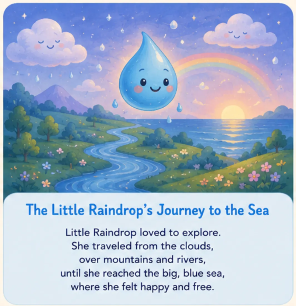 The Little Raindrop’s Journey to the Sea - Calming Bedtime Stories for Kids