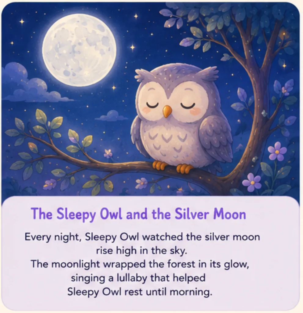 The Sleepy Owl and the Silver Moon - Calming Bedtime Stories for Kids