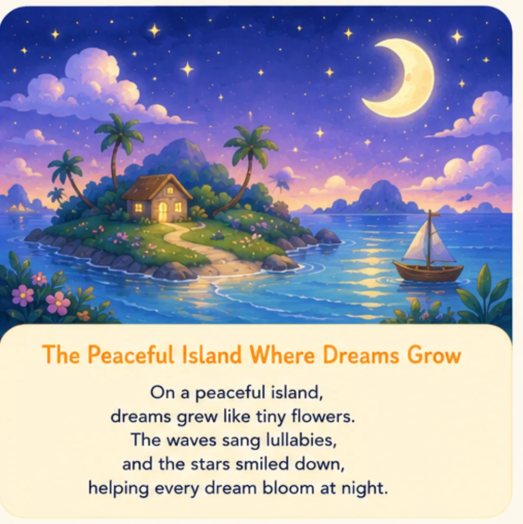 The Peaceful Island Where Dreams Grow - Calming Bedtime Stories for Kids