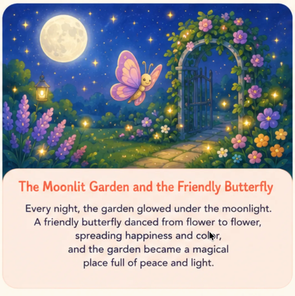 The Moonlit Garden and the Friendly Butterfly - Calming Bedtime Stories for Kids