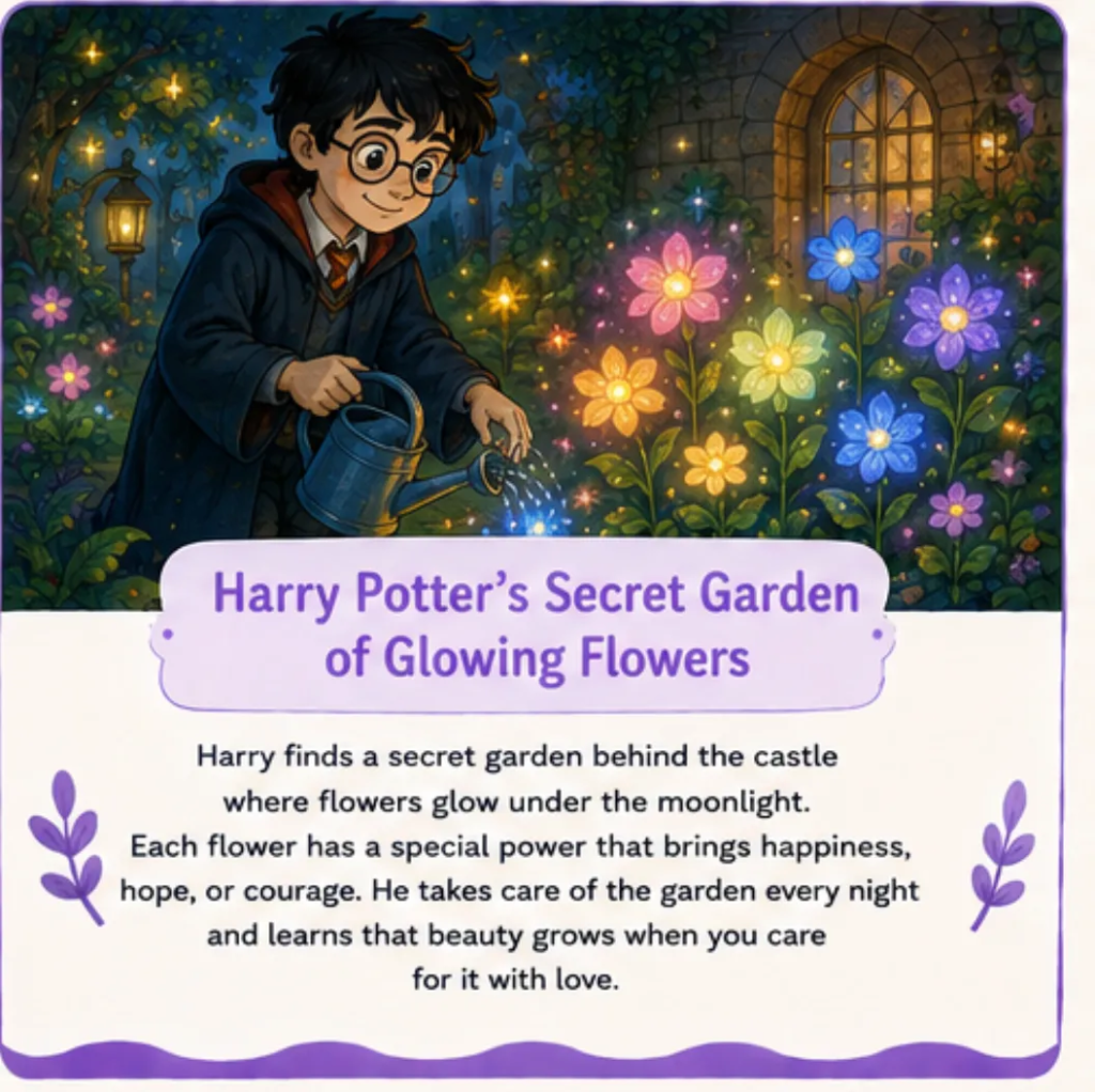 Harry Potter's Secret Garden of Glowing Flowers - Harry Potter Bedtime Story for Kids