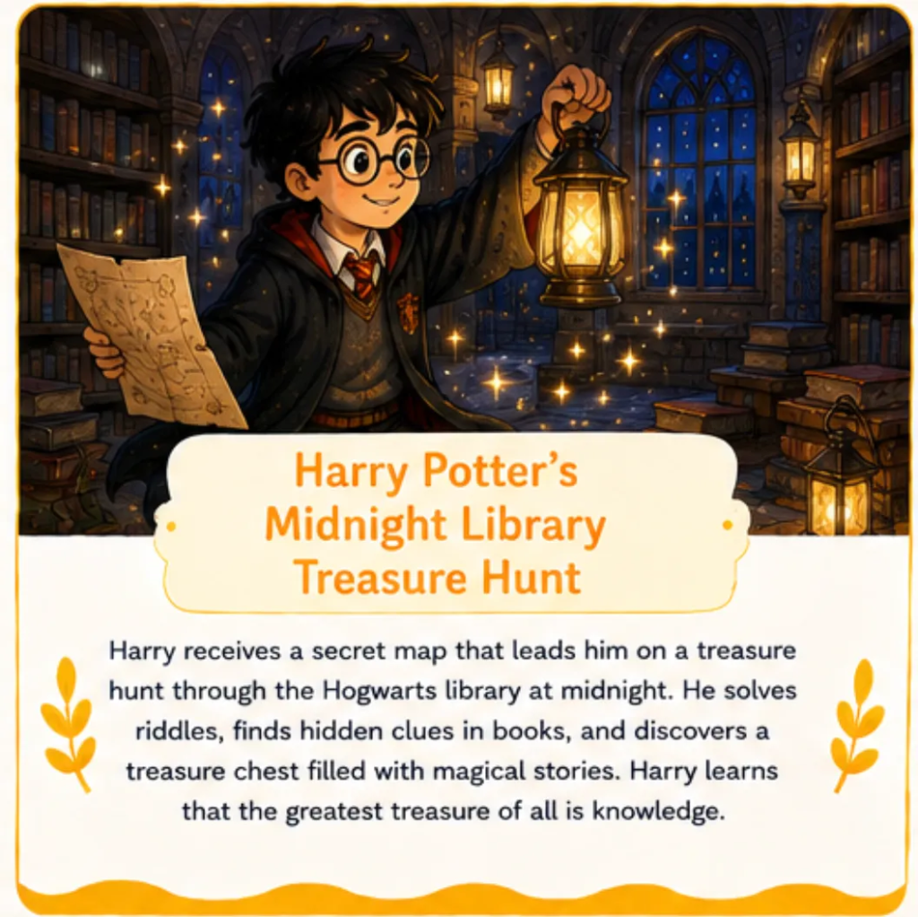 Harry Potter's Midnight Library Treasure Hunt - Harry Potter Bedtime Story for Kids