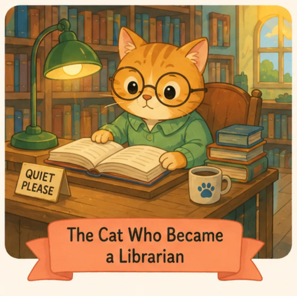  The Cat Who Became a Librarian - Short Stories for Kids With Pictures