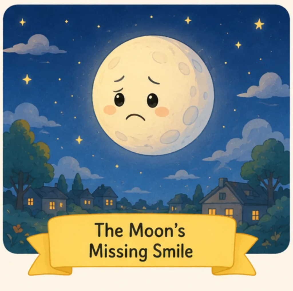 The Moon’s Missing Smile - Short Stories for Kids With Pictures