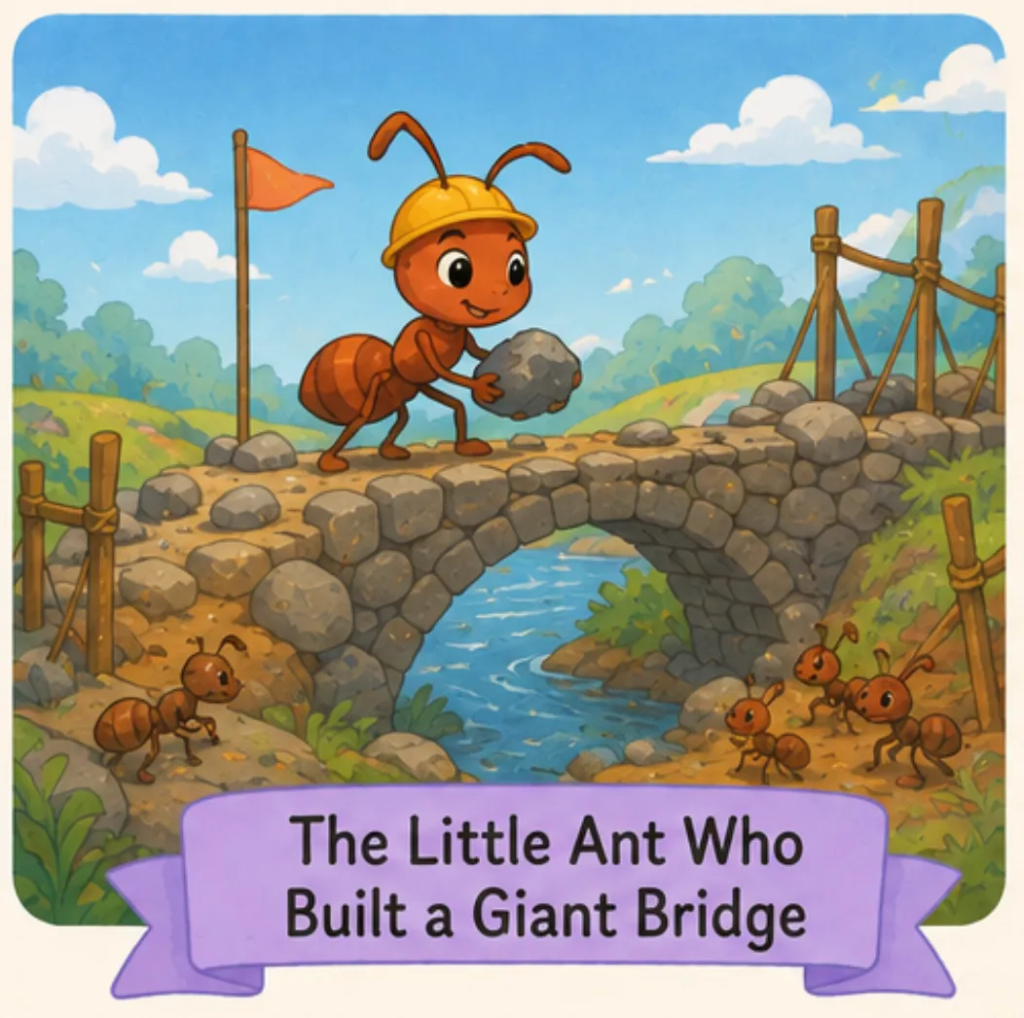 The Little Ant Who Built a Giant Bridge  - Short Stories for Kids With Pictures