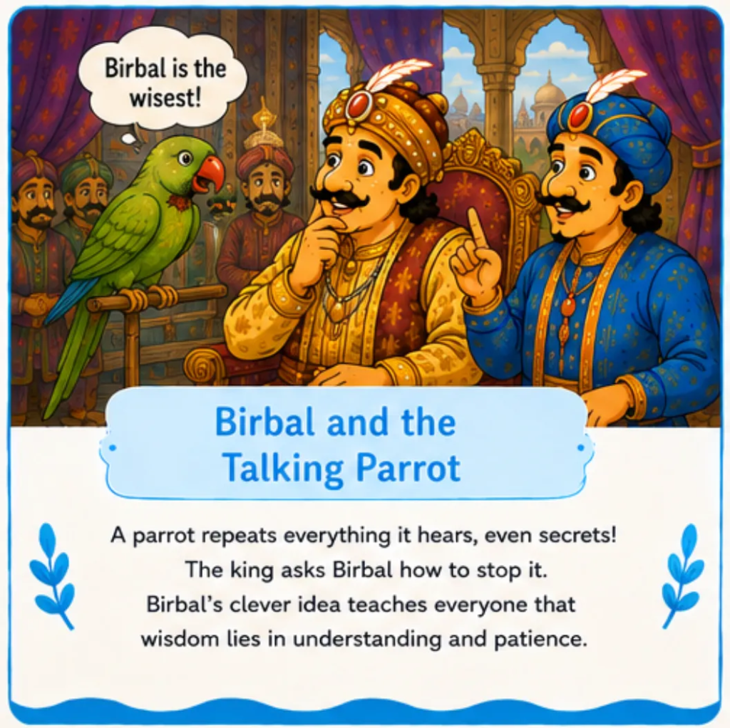Birbal and the Talking Parrot - Short Story of Akbar and Birbal in English