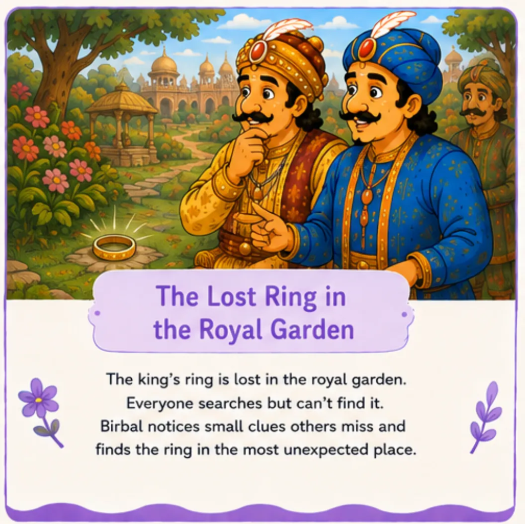 The Lost Ring in the Royal Garden - Short Story of Akbar and Birbal in English