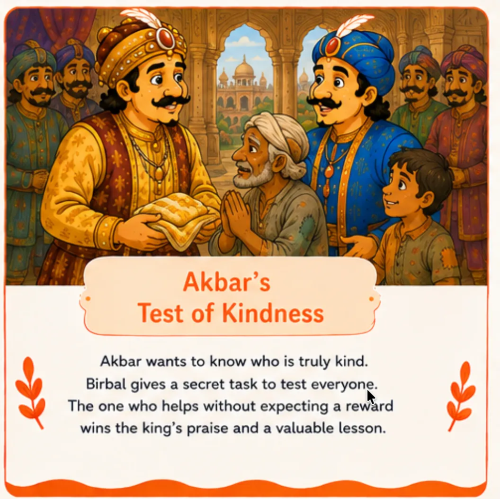 Akbar's Test of Kindness - Short Story of Akbar and Birbal in English