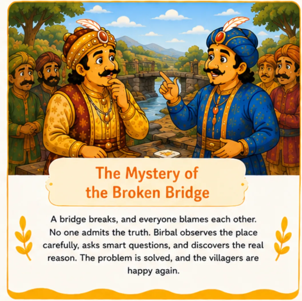 The Mystery of the Broken Bridge - Short Story of Akbar and Birbal in English