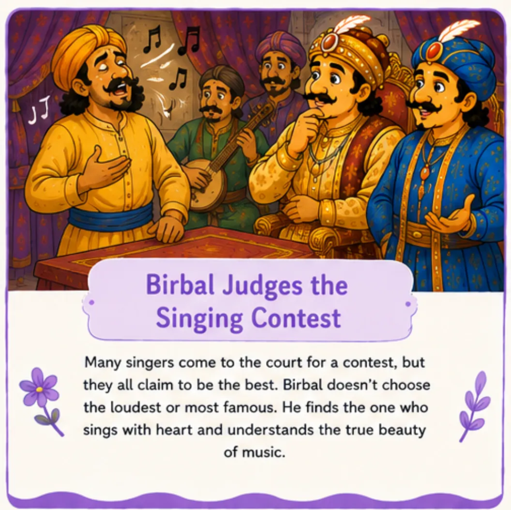 Birbal Judges the Singing Contest - Short Story of Akbar and Birbal in English