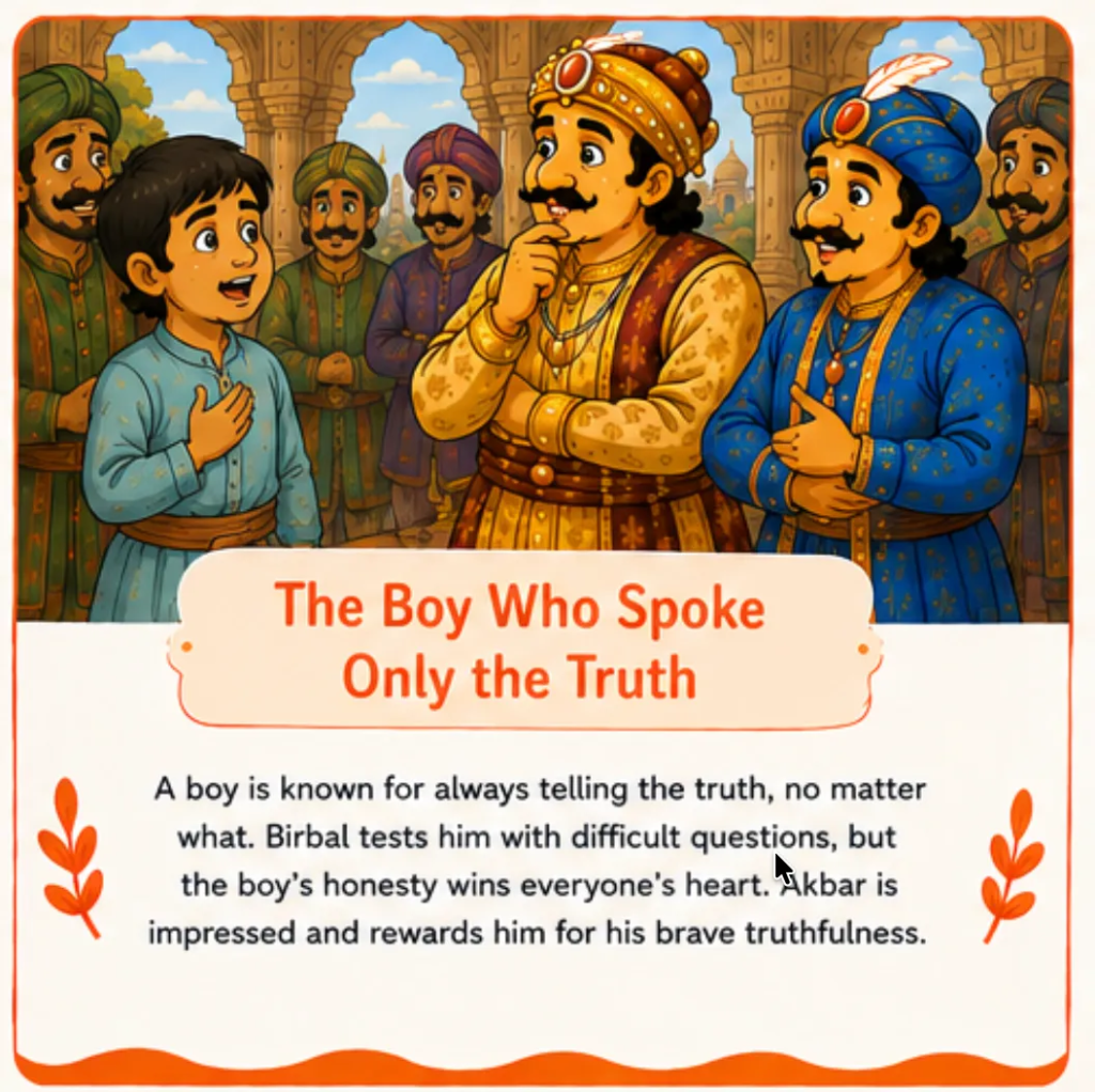 The Boy Who Spoke Only the Truth - Short Story of Akbar and Birbal in English