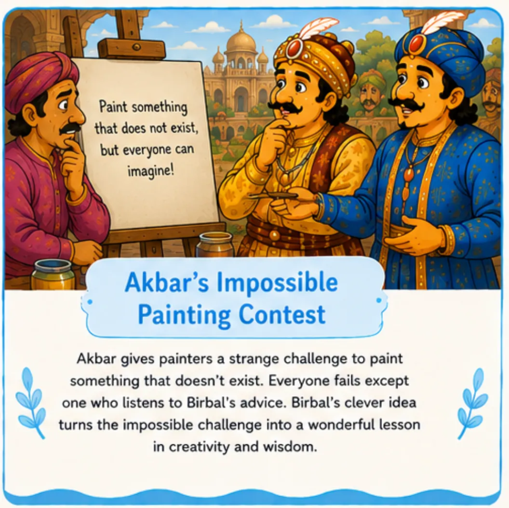 Akbar's Impossible Painting Contest - Short Story of Akbar and Birbal in English