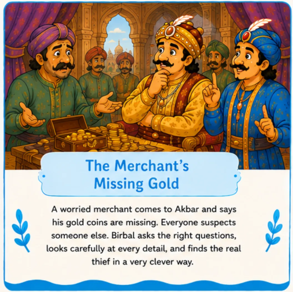 The Merchant's Missing Gold - Short Story of Akbar and Birbal in English
